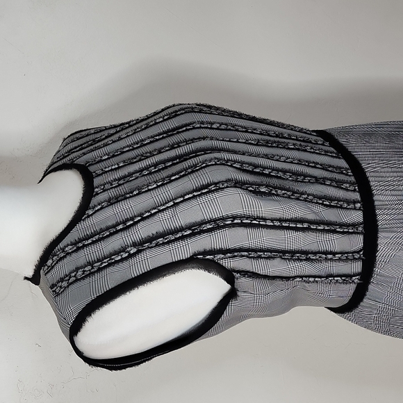 NWT Jason Wu Pleated Houndstooth Plaid Sleeveless Midi Dress - Picture 7 of 14